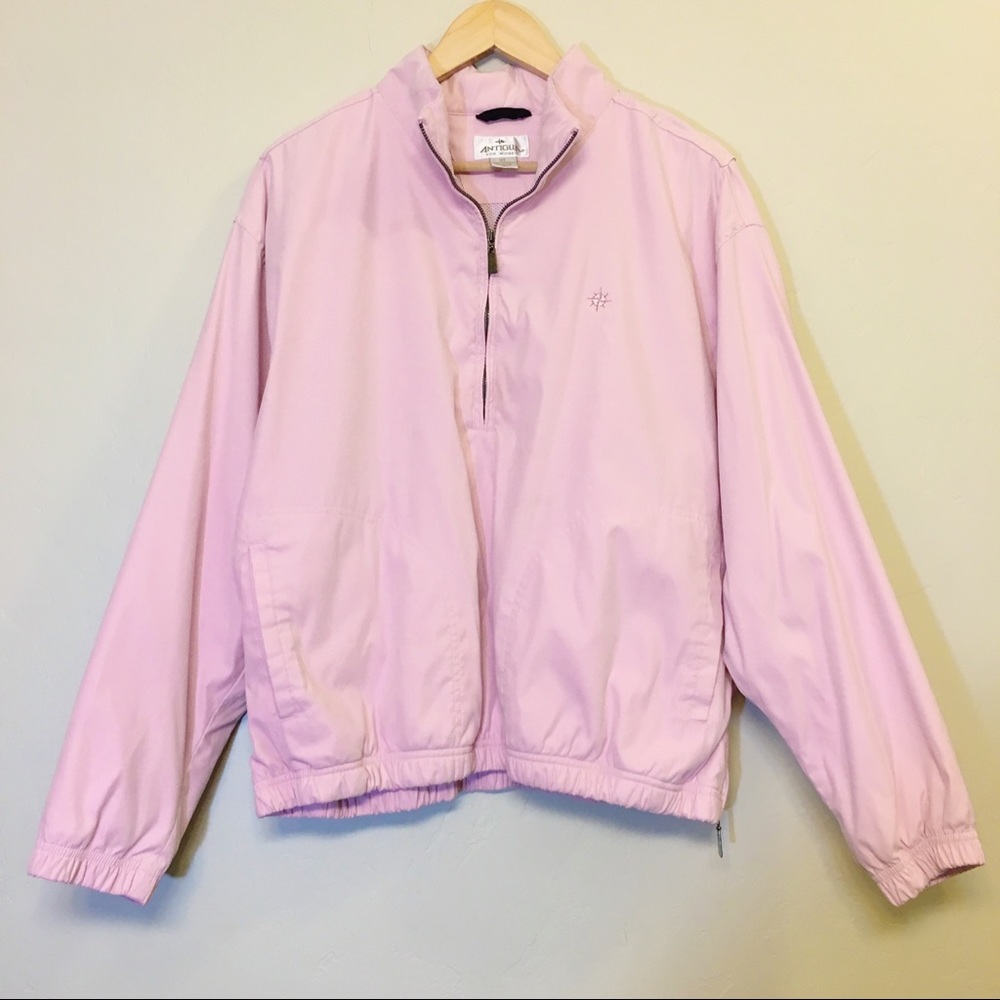 Vintage Antigua Blush Pink Quarter Zip Pullover